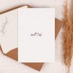 Miminalistyczna kartka na ślub z motywem serca - First Love
